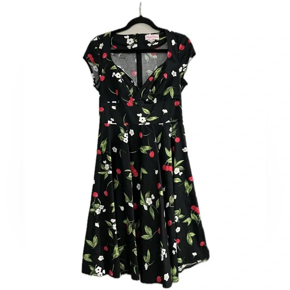 Belle Pogue | Dresses | Belle Pogue Cherries And Flowers Retro Dress |  Poshmark